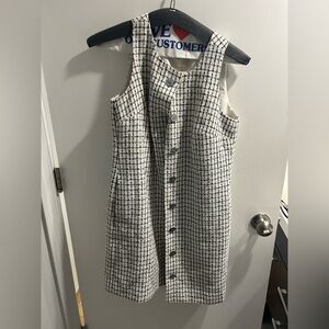 J. Crew Black and White Checkered Dress